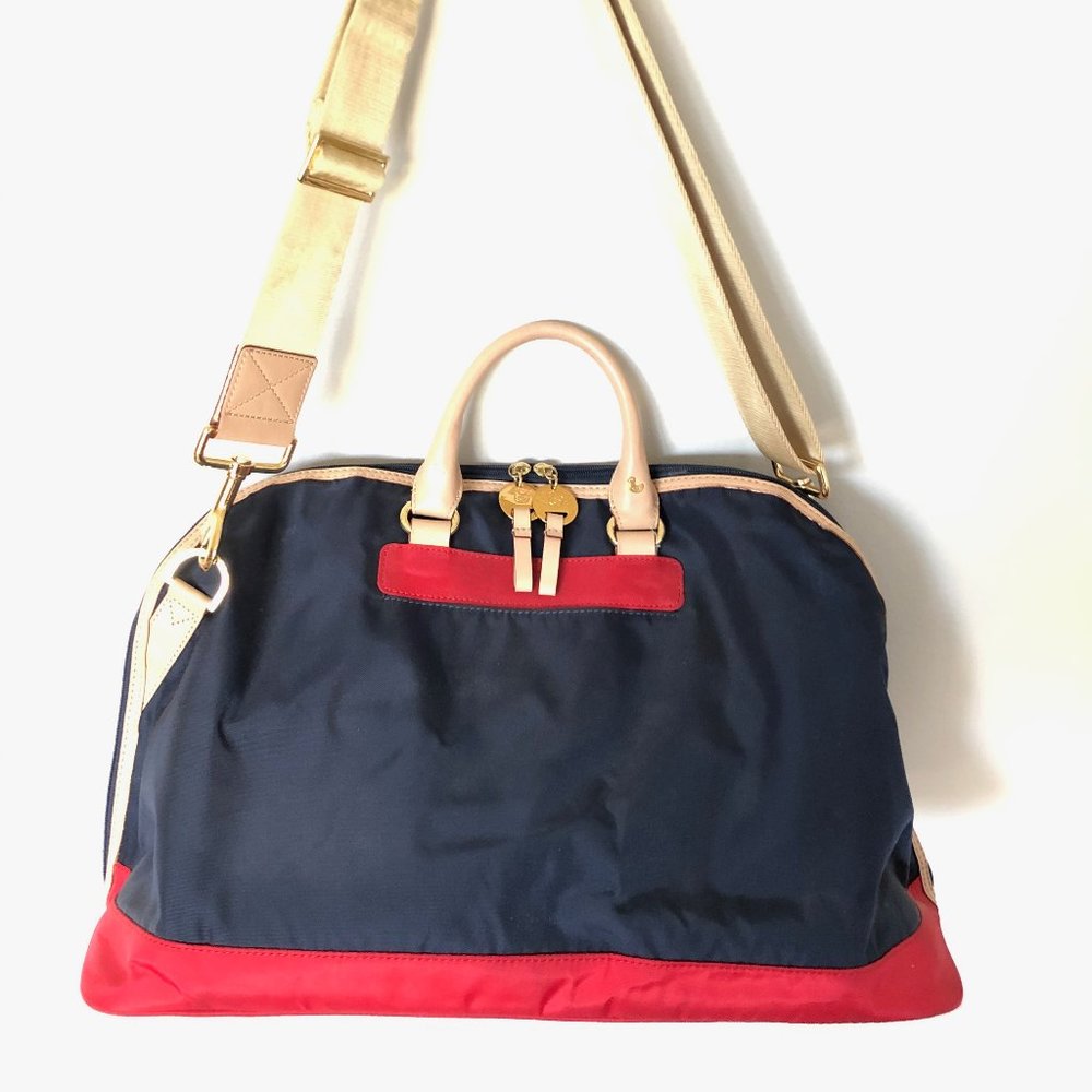 DANZO - Hobo style navy blue & red diaper bag